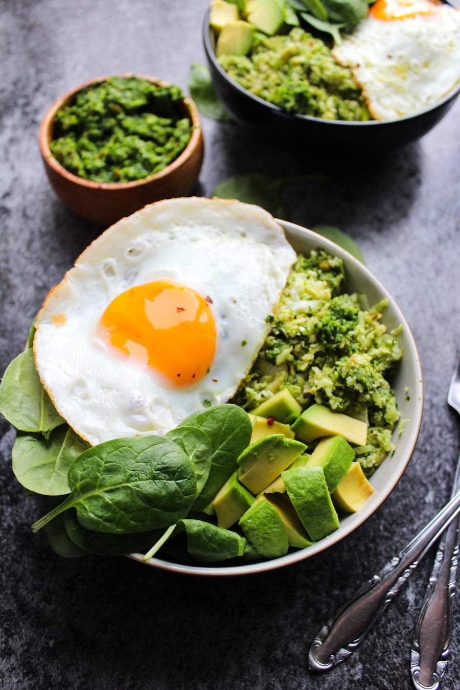 Pesto Cauliflower Rice Breakfast Bowls A Saucy Kitchen