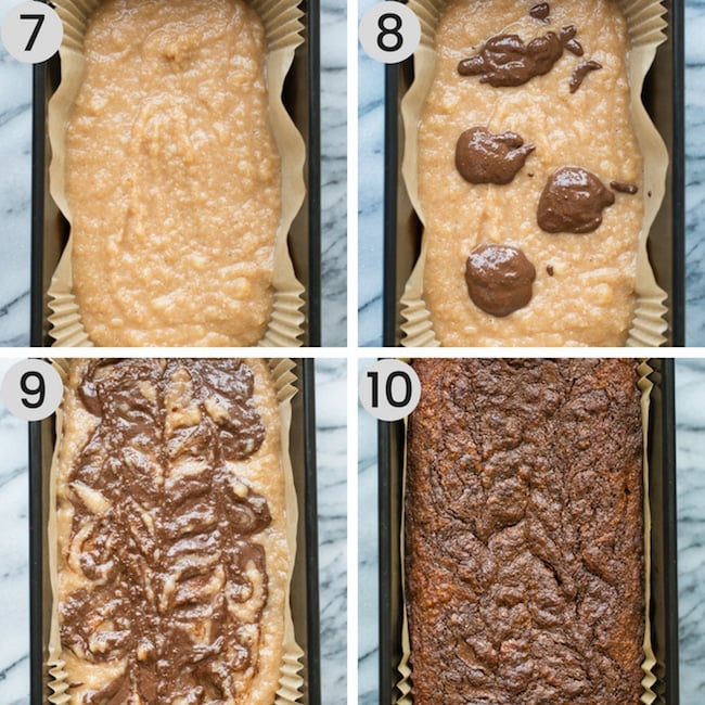 paleo banana bread progression photos 