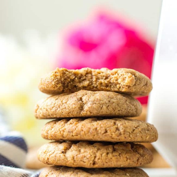 stack of almond butter cookies