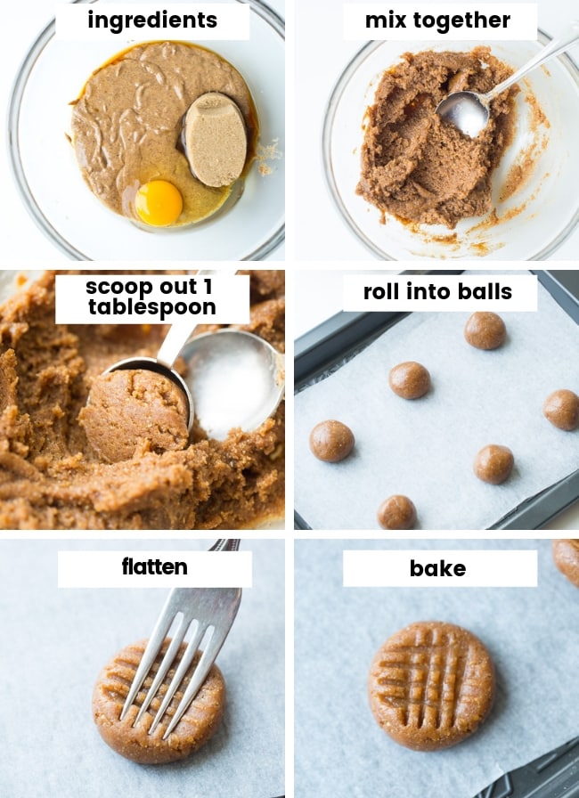 almond butter cookies collage