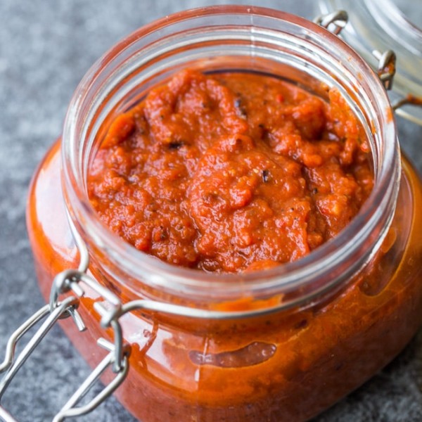 Roasted Red Pepper Sauce in a jar