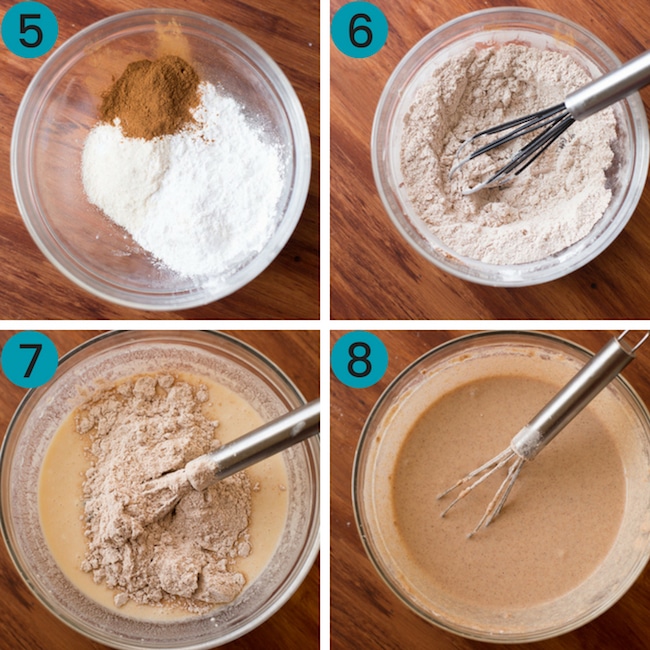 Coconut Flour Pancakes batter preparation collage
