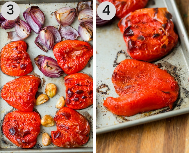roasted vegetables for the roasted red pepper sauce