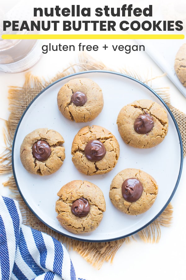 nutella stuffed peanut butter cookies
