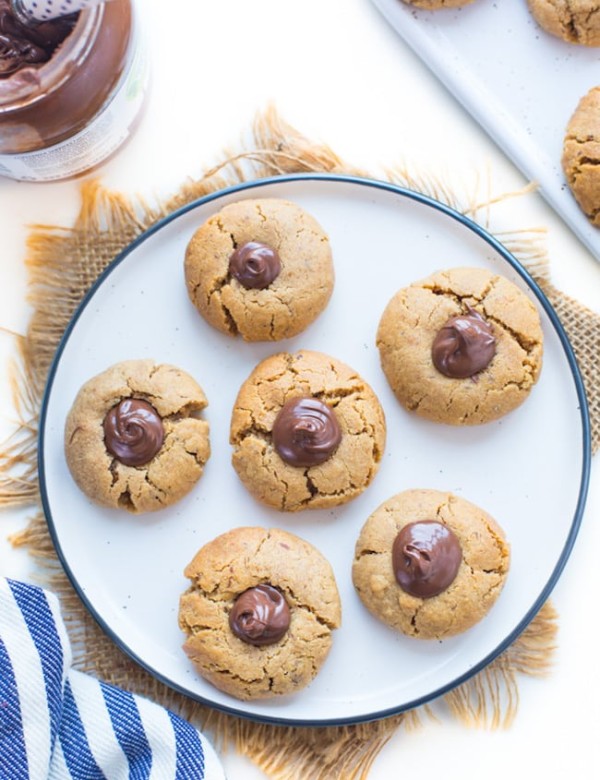 Peanut Butter Nutella Cookies on a plate