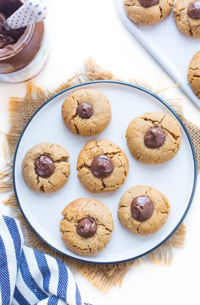 Peanut Butter Nutella Cookies on a plate