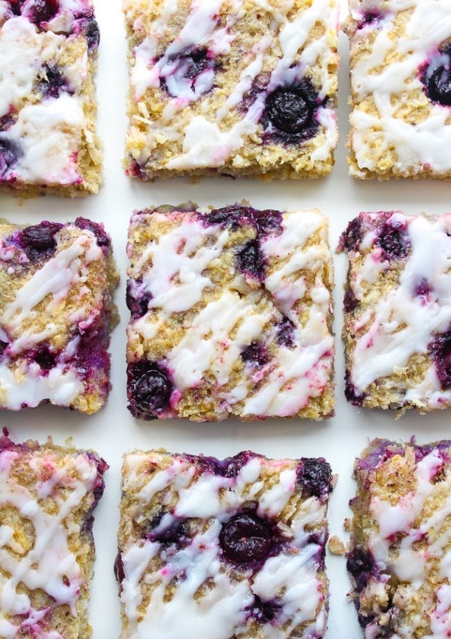 Blueberry Coconut Oat Squares