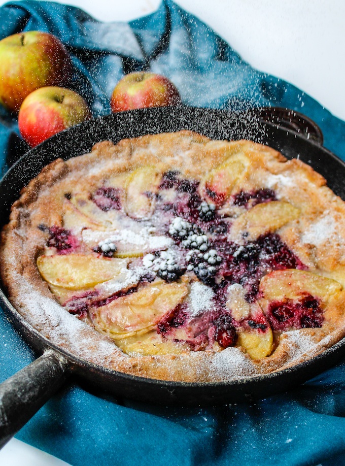 Blackberry & Apple Paleo Dutch Baby - A Saucy Kitchen