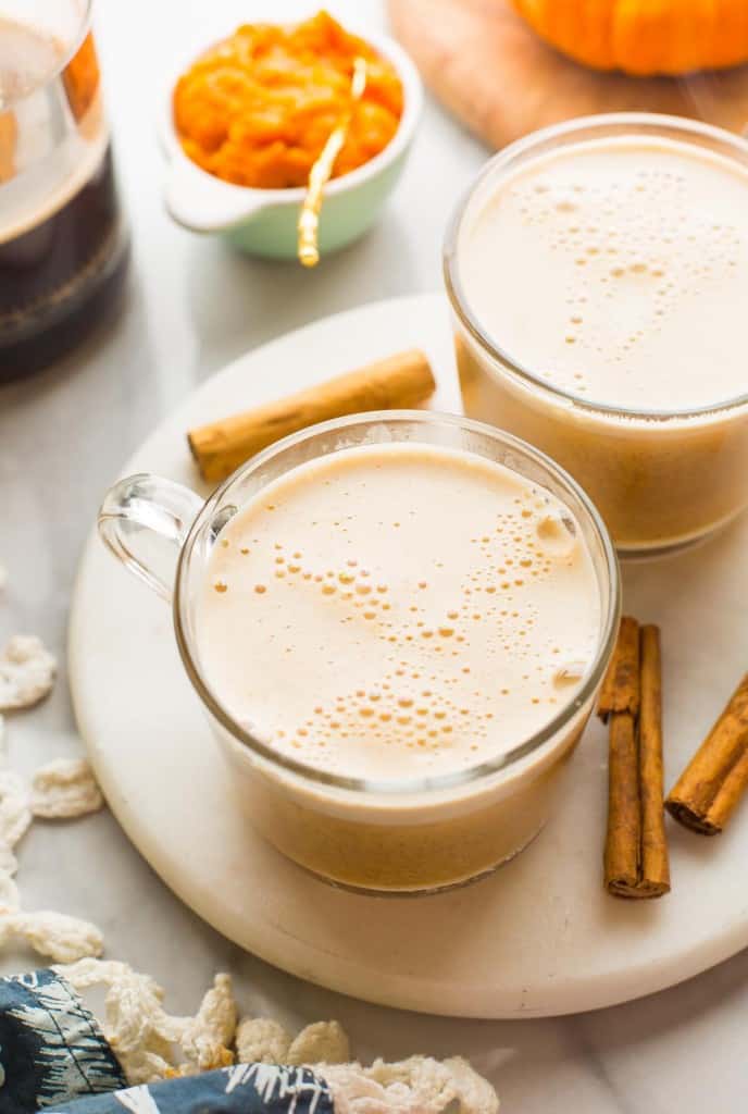 a couple of mugs of Homemade Pumpkin Spice Latte 