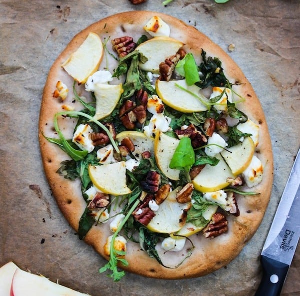 Arugula Apple and Goat Cheese Flatbread | www.asaucykitchen.com