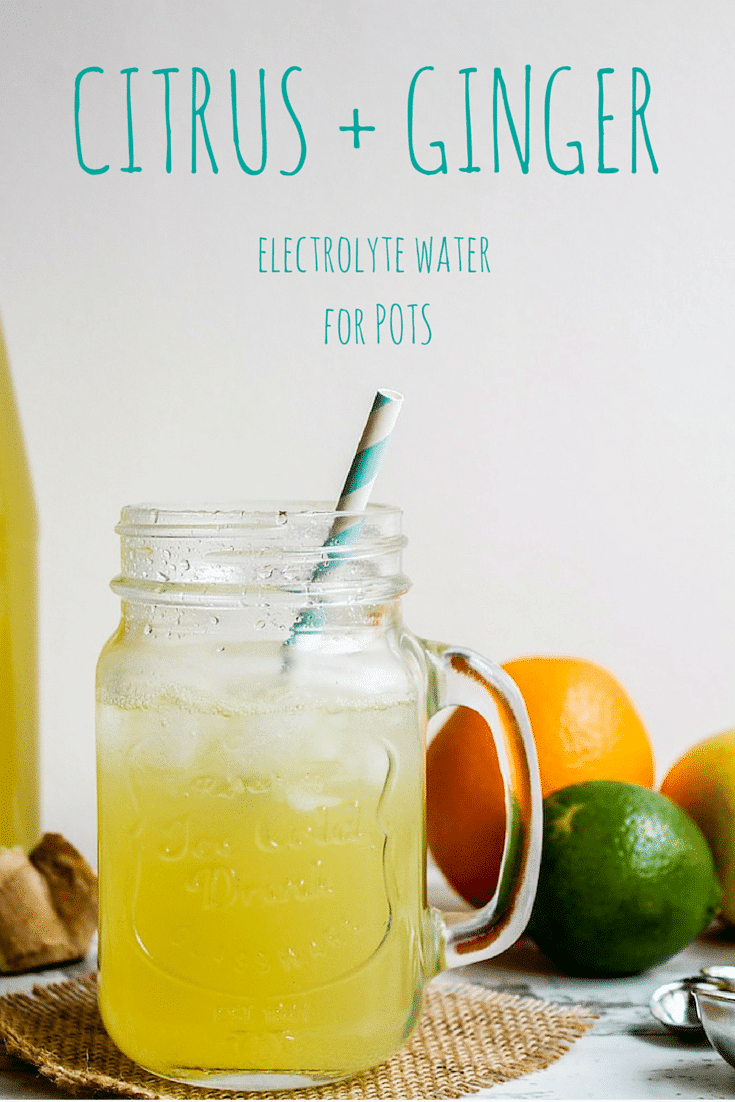 Citrus + Ginger Homemade electrolyte drink for POTS | www.asaucykitchen.com