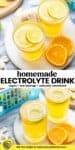 Homemade Electrolyte Drink pinterest graphic with title text