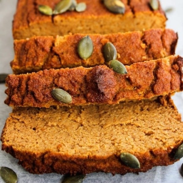 Paleo Pumpkin Bread slices