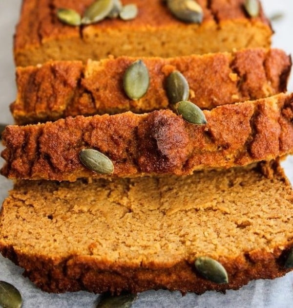 Paleo Pumpkin Bread slices