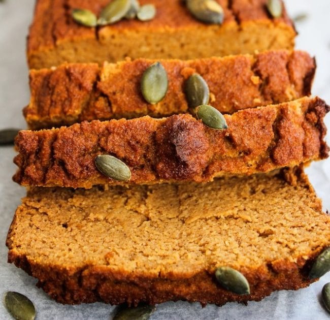 Paleo Pumpkin Bread slices