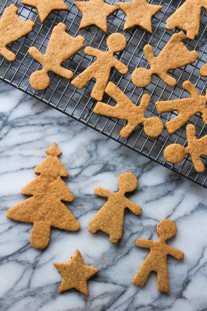 Easy to make and perfectly spiced paleo gingerbread cookies made with ground almonds, coconut flour, and gingerbread spices.