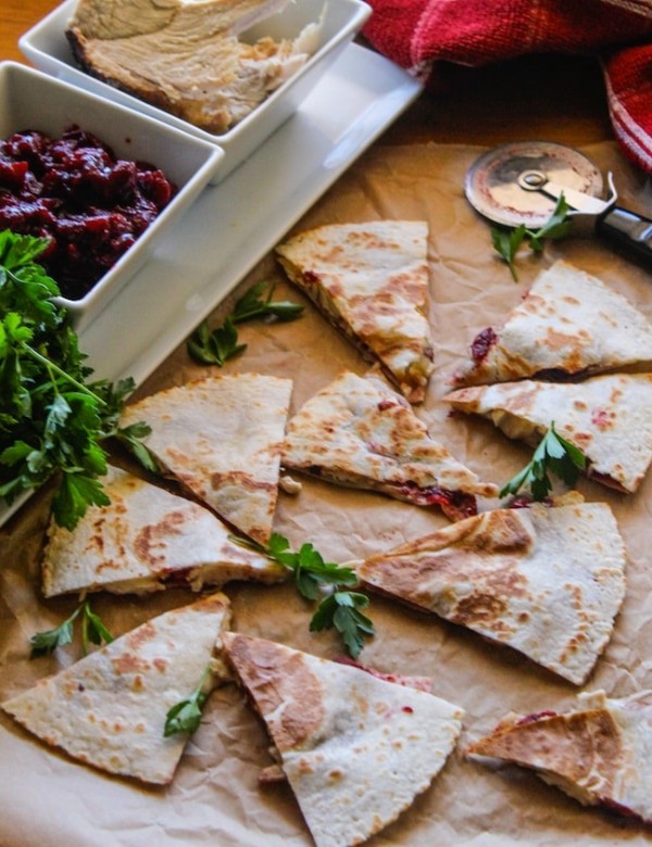 Turkey Cranberry and Brie Quesadilla