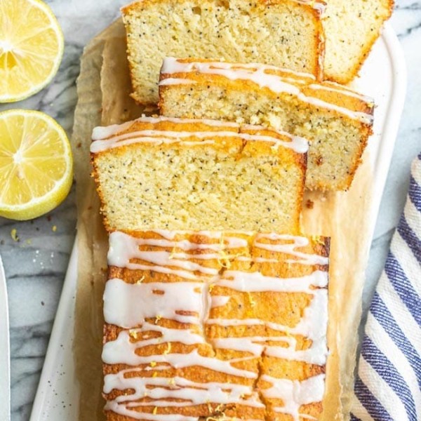 sliced almond lemon loaf