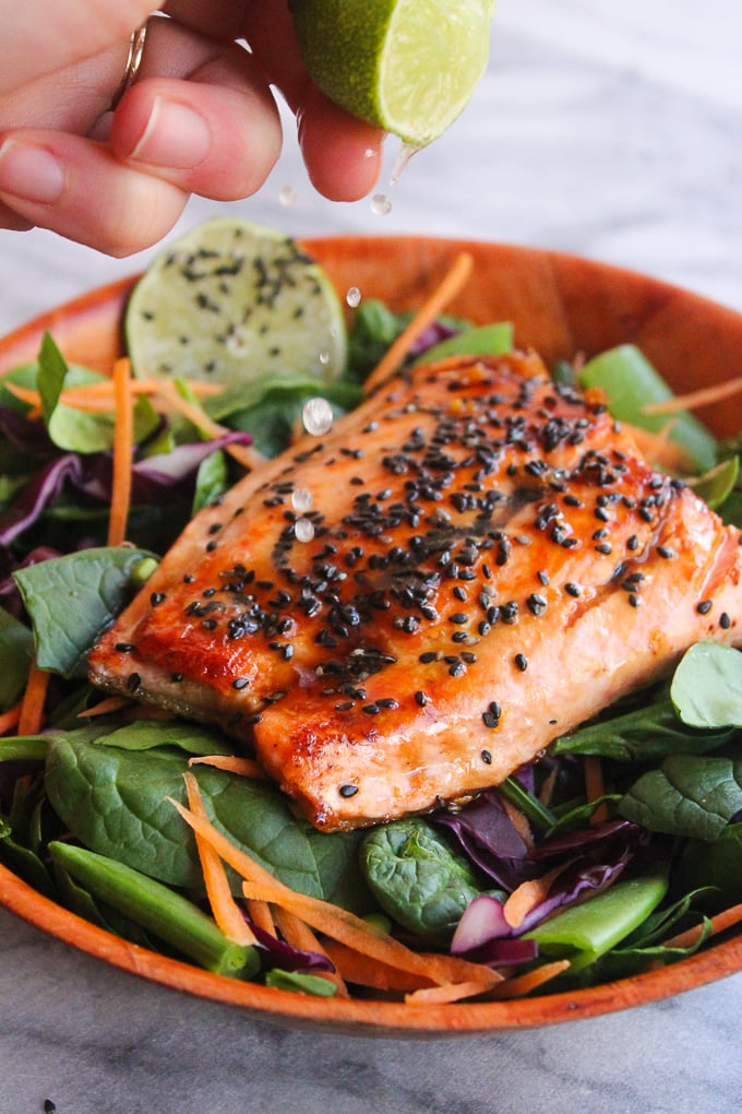 Honey Lime Salmon | easy + healthy 15 minute dinner that's gluten free & paleo friendly 