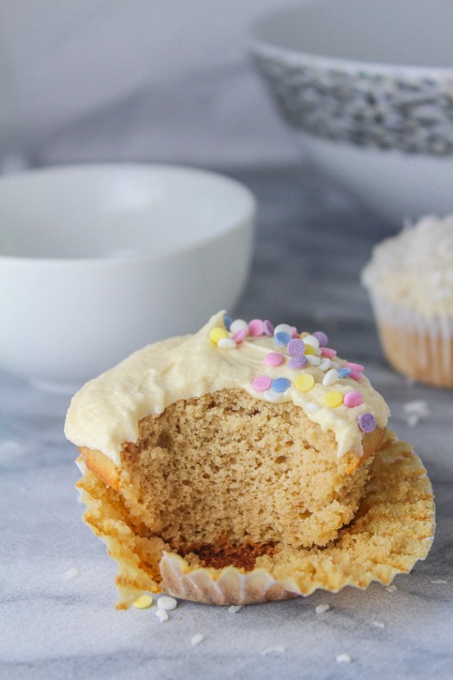 Single Serve Vanilla Cupcake Two ways A Saucy Kitchen