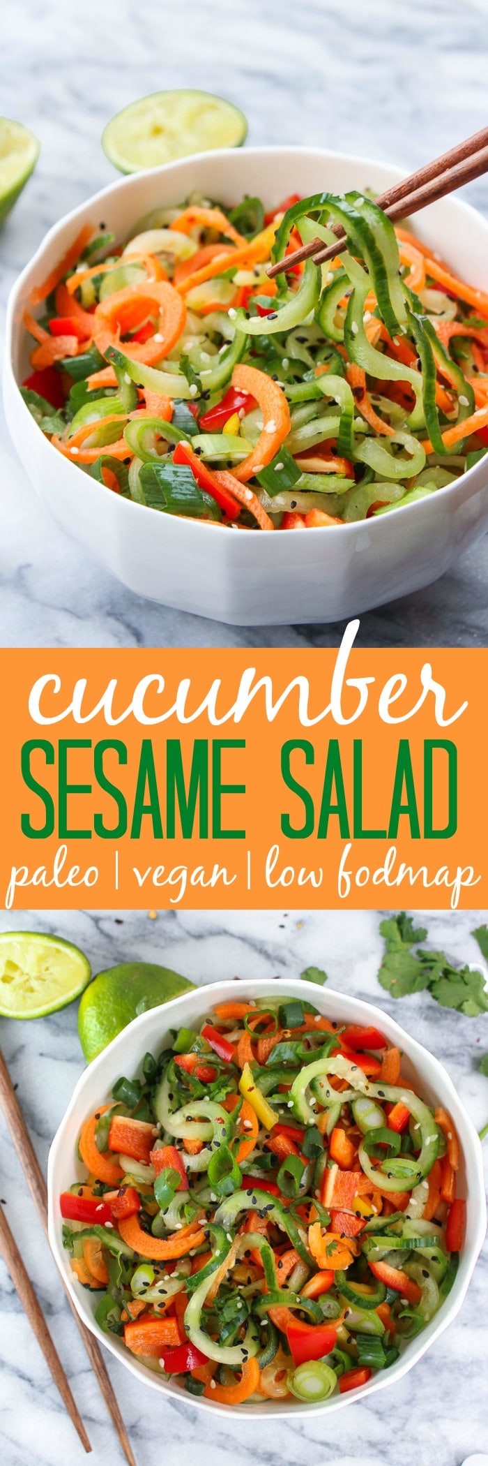 Asian Cucumber Sesame Salad | paleo, vegan & low fodmap