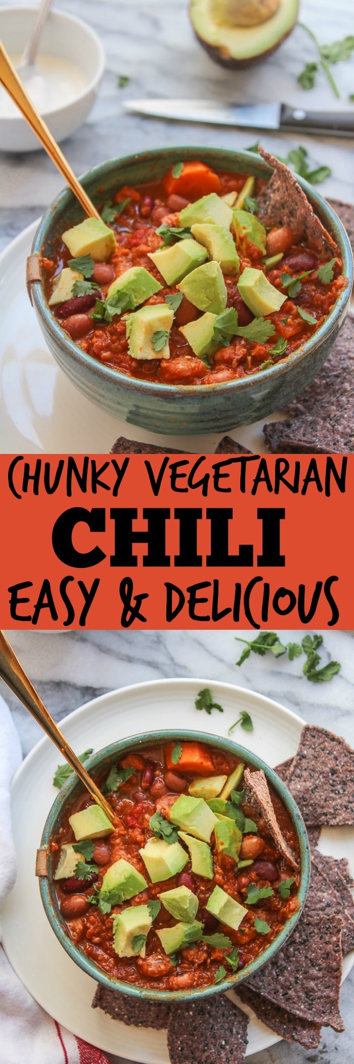 Chunky Vegetarian Chili | gluten free & vegan | A Saucy Kitchen