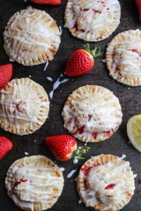 Vegan Strawberry Hand Pies with A Lemon Drizzle