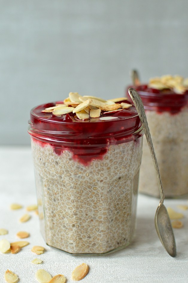 Cherry Almond Chia Pudding | Domestic Gothess | 20 Swoon Worthy Chia Pudding Recipes | Gluten Free, Vegan, and Paleo options