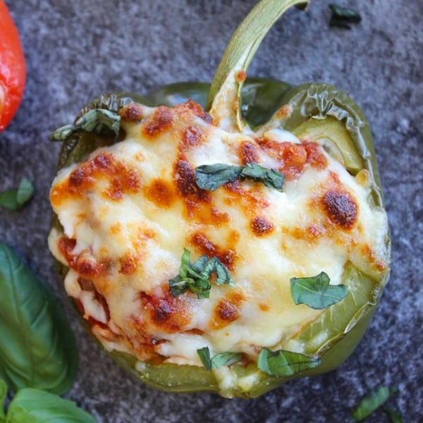 Lasagna Stuffed Peppers - low carb & grain free