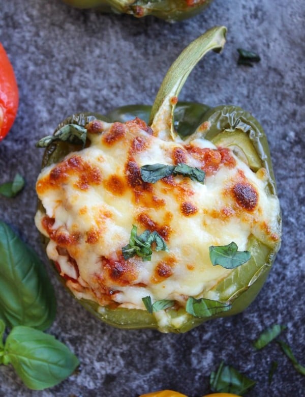 Lasagna Stuffed Peppers - low carb & grain free