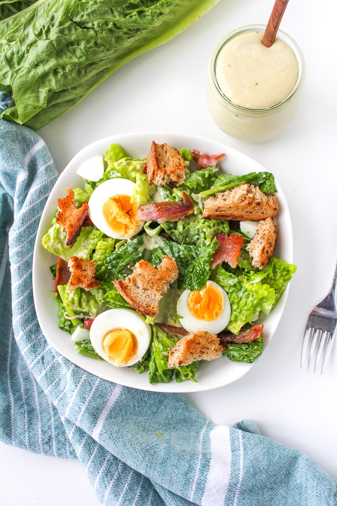 Easy Caesar Salad Dressing - paleo with a dairy free option
