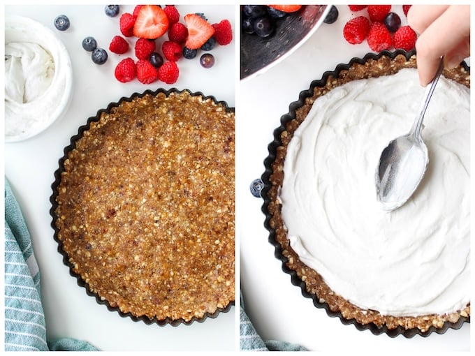 Mixed Berry & Whipped Coconut Cream Pie - a simple, naturally sweetened, no bake summer dessert 