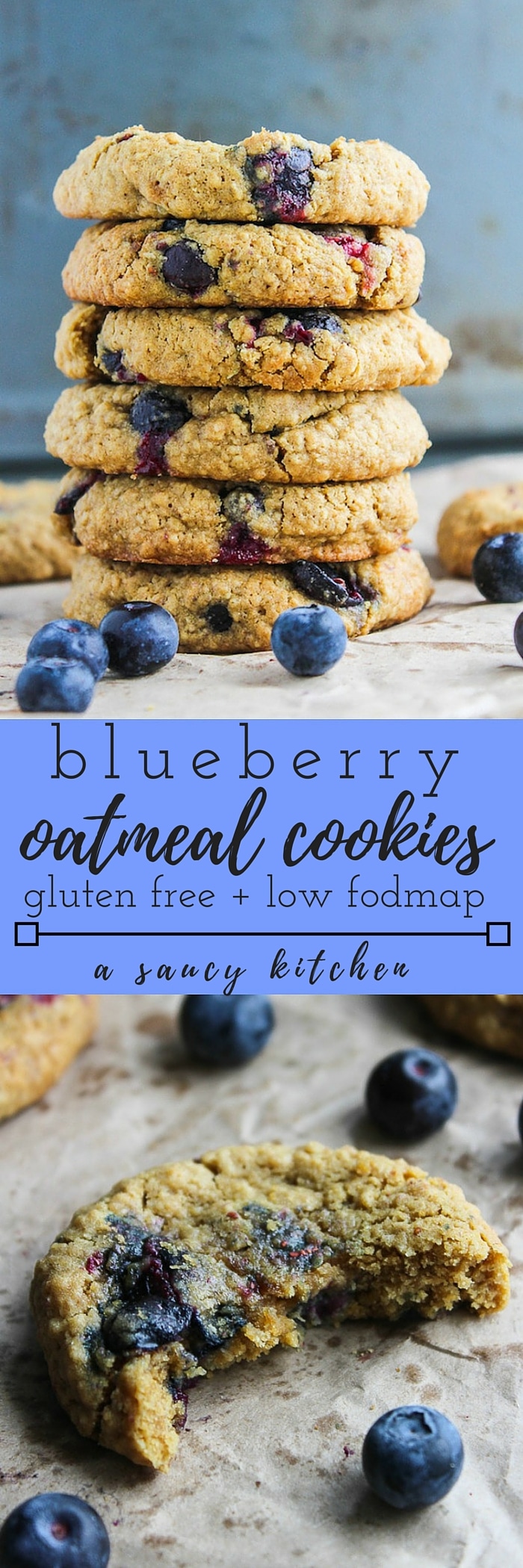 Oatmeal Blueberry Cookies | gluten free, dairy free, low fodmap