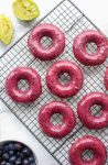 Blueberry Lime Glazed Baked Vegan Donuts