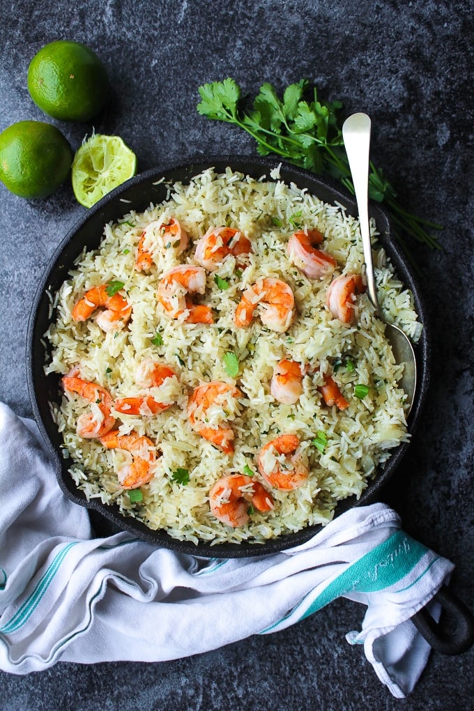 Cilantro Lime Shrimp & Rice | An easy one pot dinner that's ready in 30 minutes or less. 
