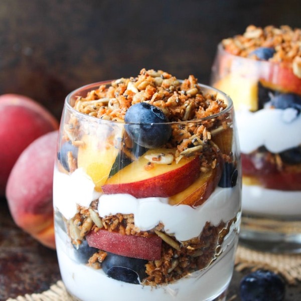 Paleo Blueberry & Peach Parfait