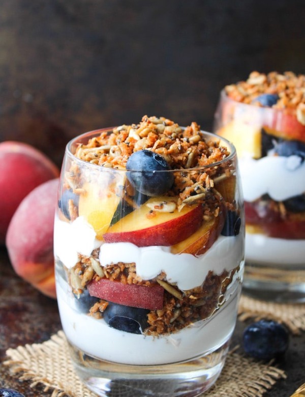 Paleo Blueberry & Peach Parfait