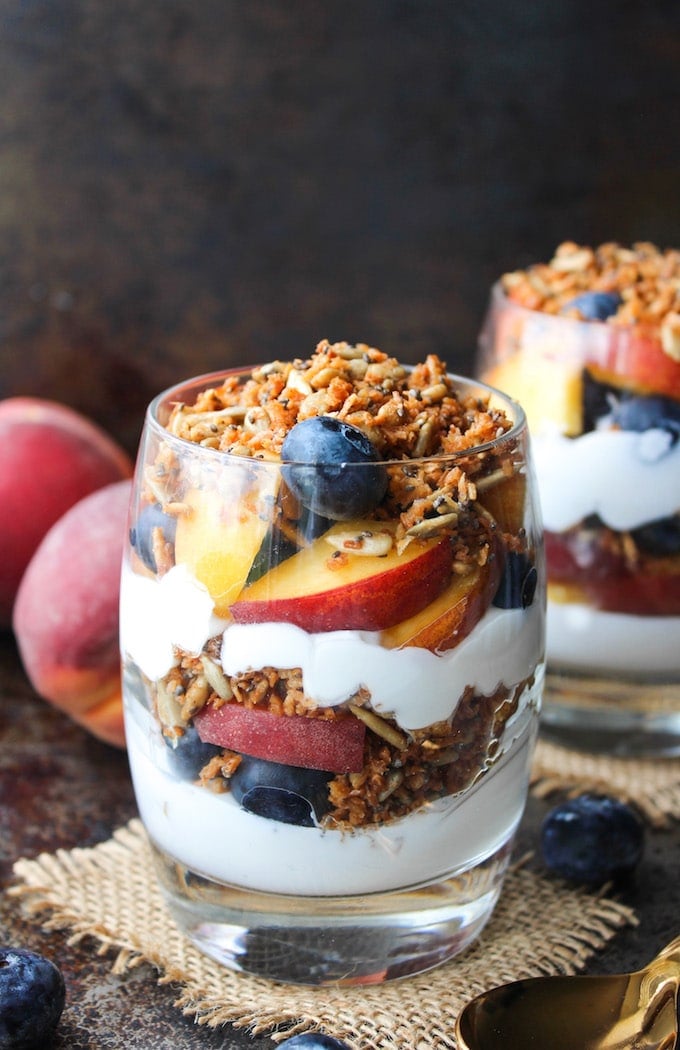 Paleo Blueberry & Peach Parfait
