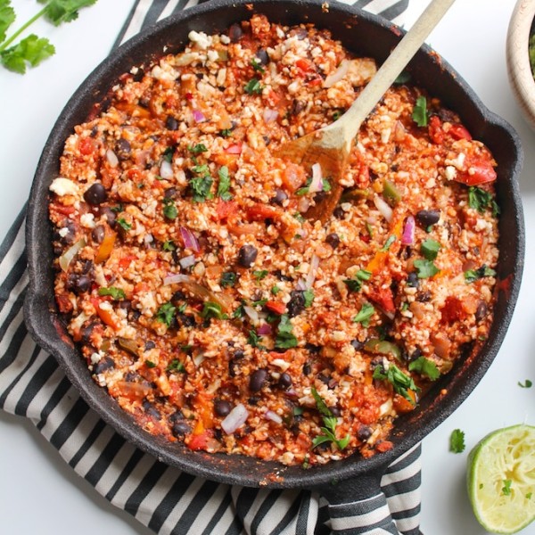 Mexican Cauliflower Rice with Guacamole