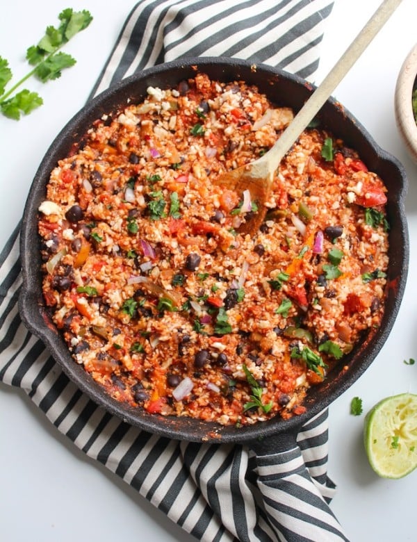 Mexican Cauliflower Rice with Guacamole