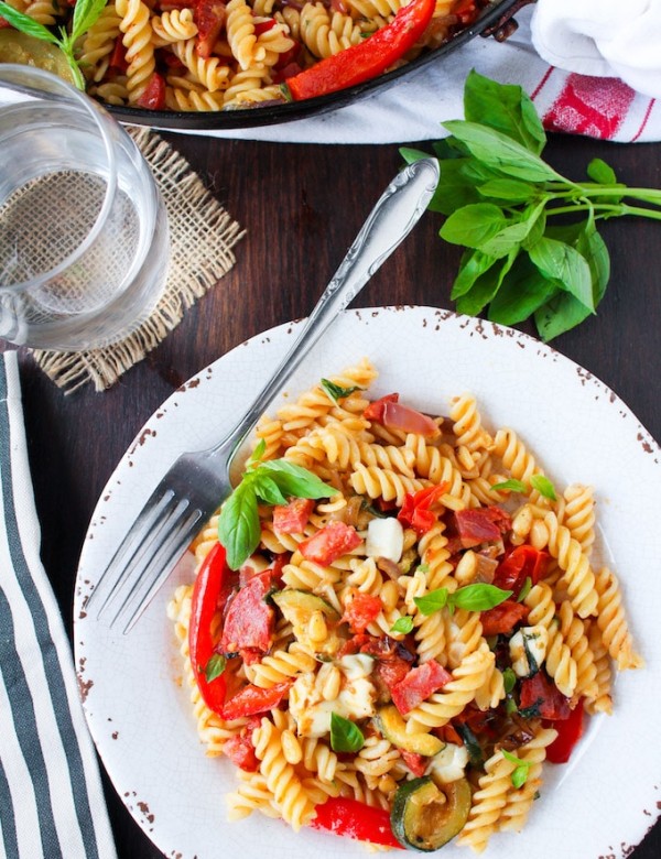 Chorizo & Roasted Veggie Pasta