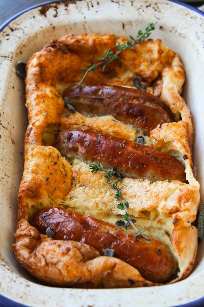 This rustic Toad in the Hole recipe is Gluten-free, Dairy-free, Grain-free and sure to make your mouth water! Freezer friendly.