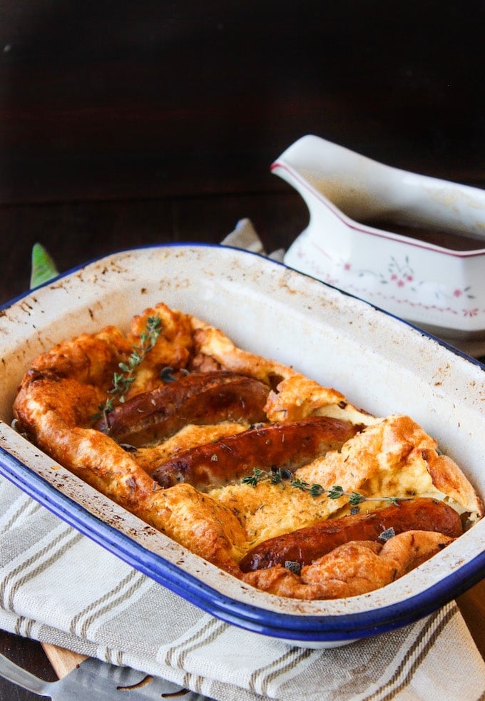 This rustic Toad in the Hole recipe is Gluten-free, Dairy-free, Grain-free and sure to make your mouth water! Freezer friendly.