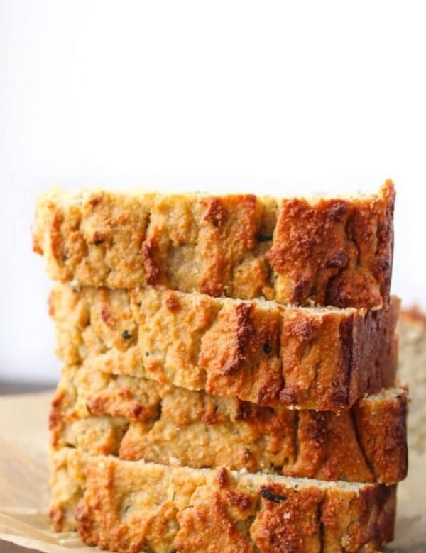 Paleo Zucchini Bread slices stacked