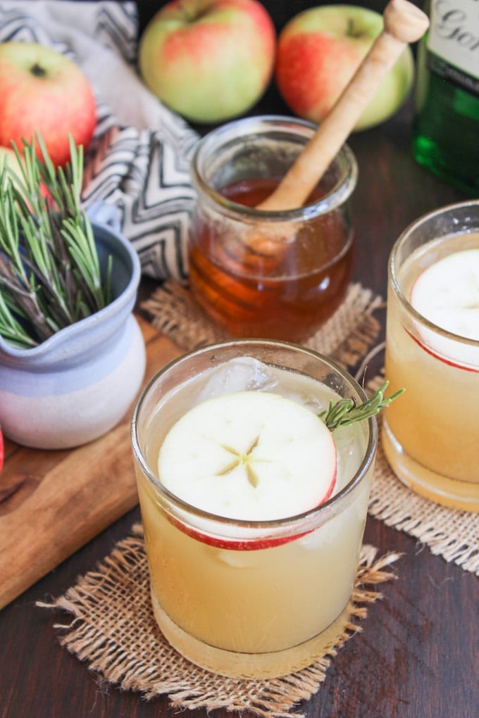 This apple bees knees cocktail adds a seasonal twist to the classic gin cocktail