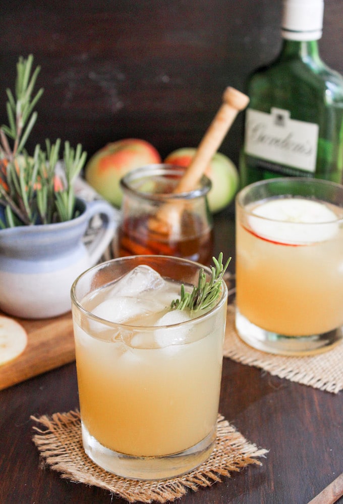 This apple bees knees cocktail adds a seasonal twist to the classic gin cocktail