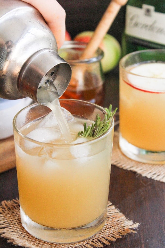 This apple bees knees cocktail adds a seasonal twist to the classic gin cocktail