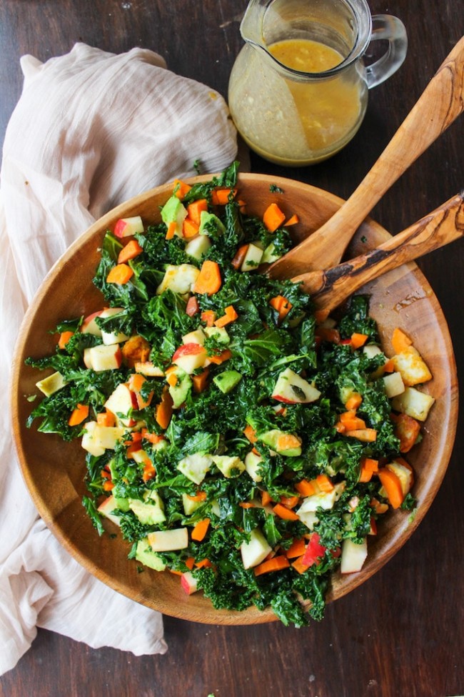 Spicy Roasted Sweet Potato & Kale Salad A Saucy Kitchen