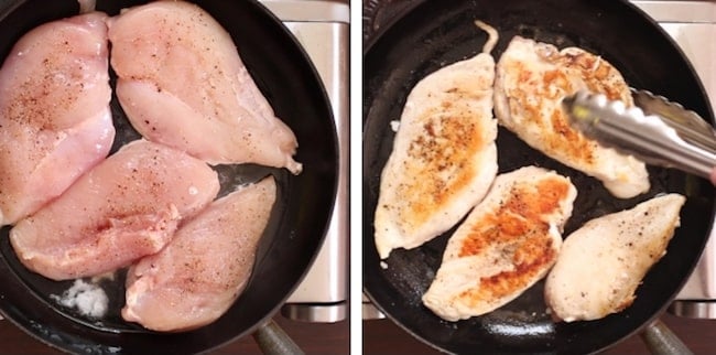 Chicken breast prep collage for coconut lime chicken
