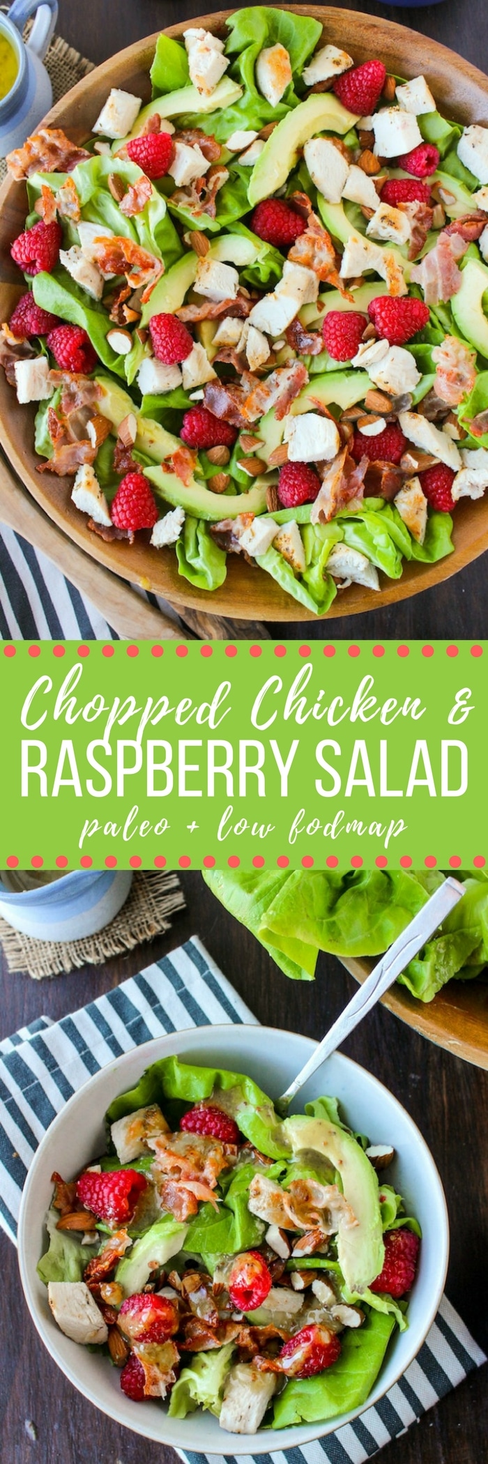 chicken avocado & raspberry salad
